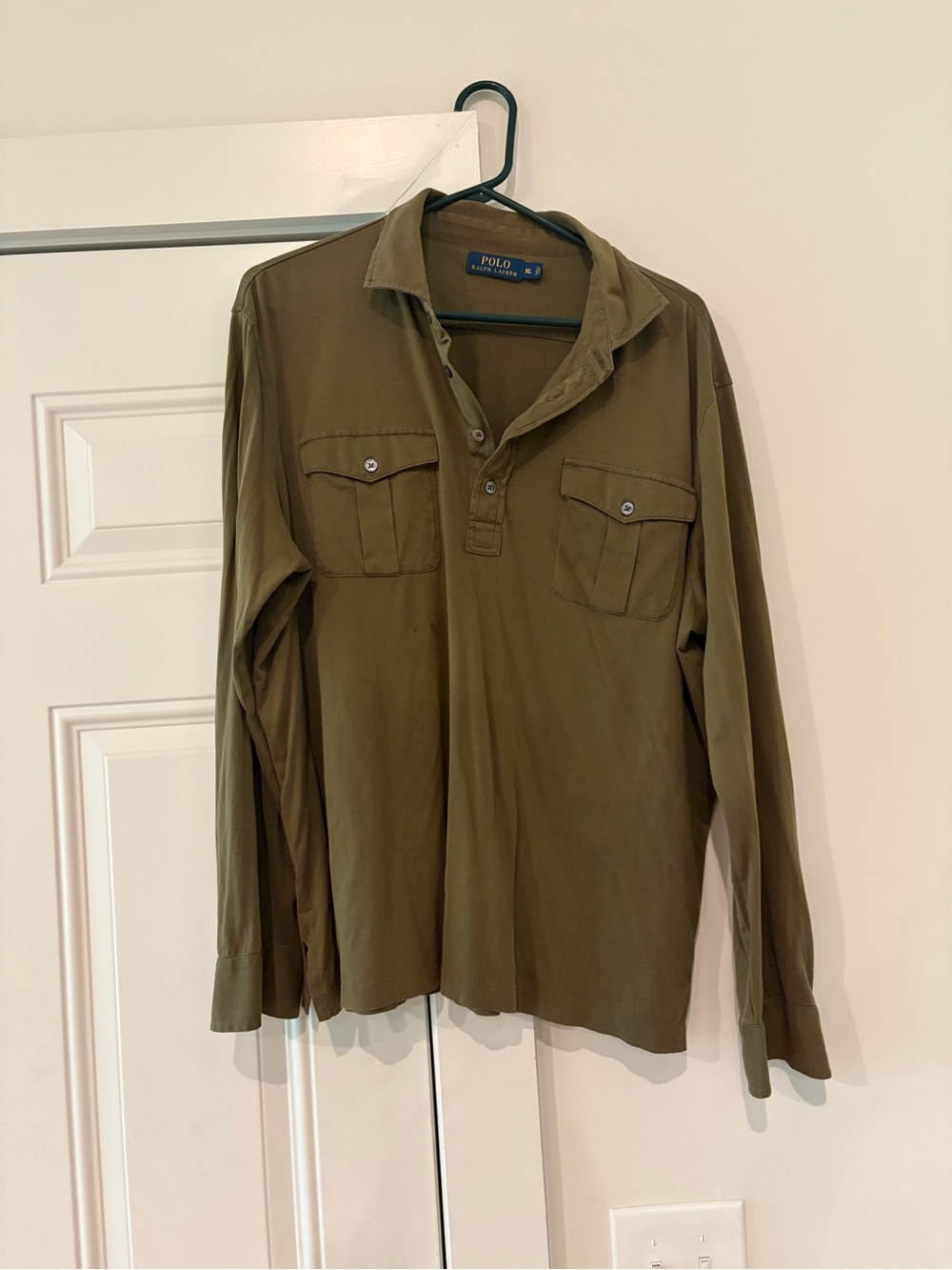 Ralph Lauren Olive Green Long-Sleeve Polo Shirt